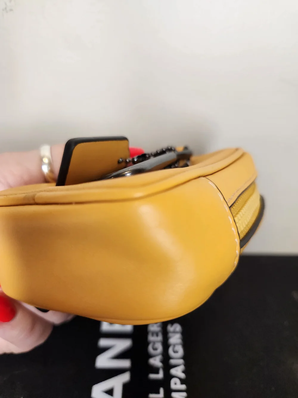 COACH Yellow Leather Zip Pocket Pouch